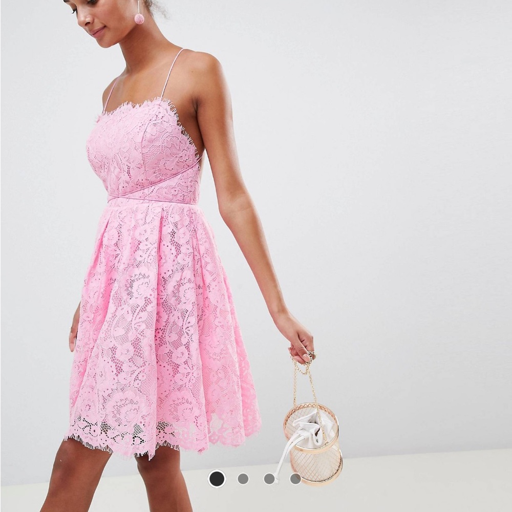 ASOS Square neck lace mini dress